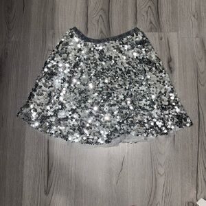 Zara Silver Sequence Kids Skirt Size -10y